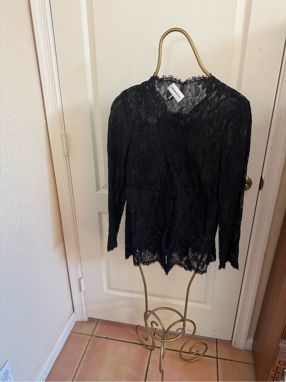 Emilio Pucci Black Lace Long-Sleeve jacket